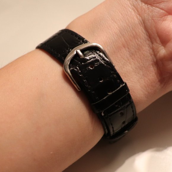 Black Crocodile with Silver Rhinstones Watch | 070 - Picture 5 of 5